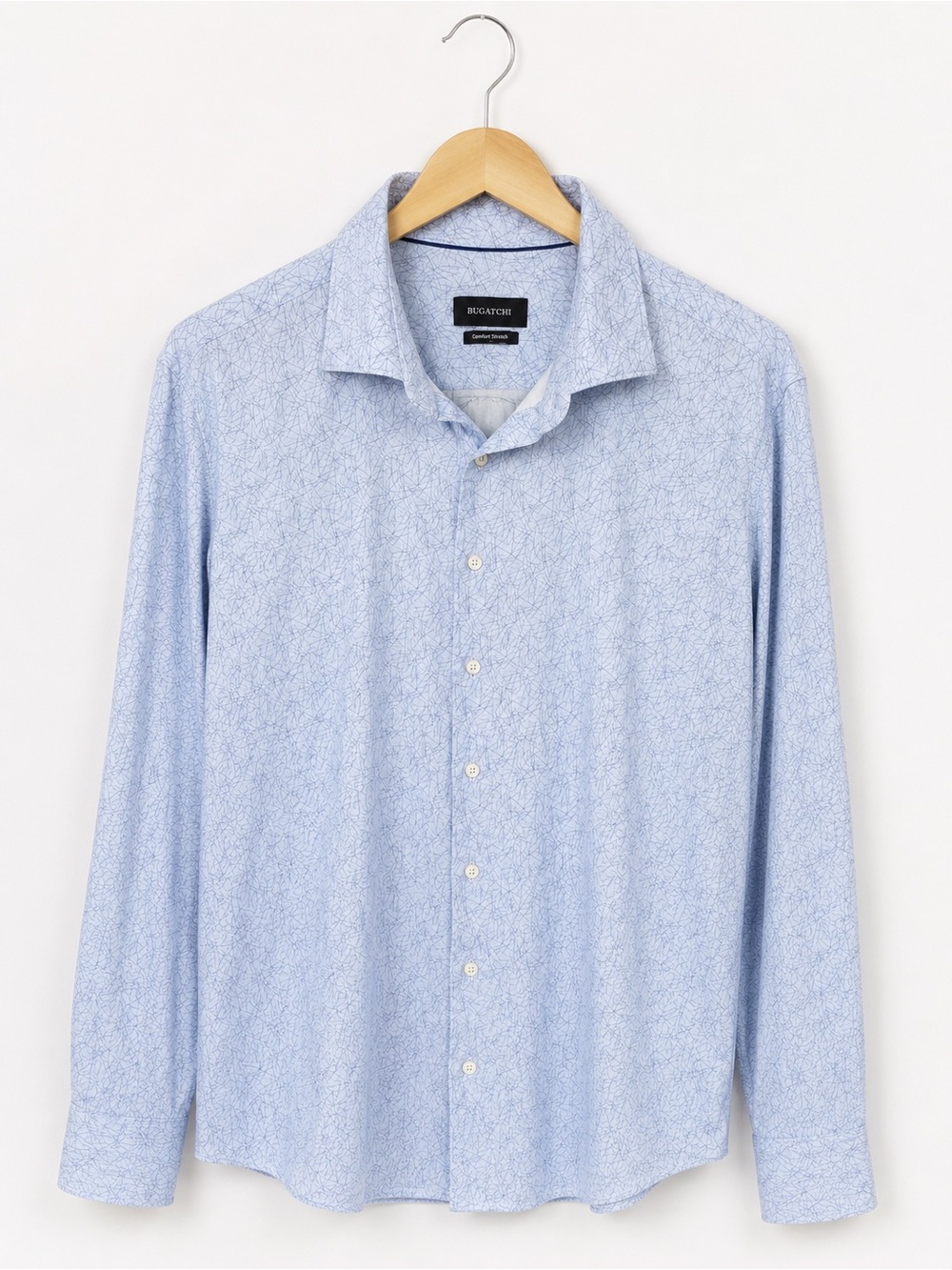 Bugatchi Comfort Stretch Abstract Print Button Down Shirt XXL